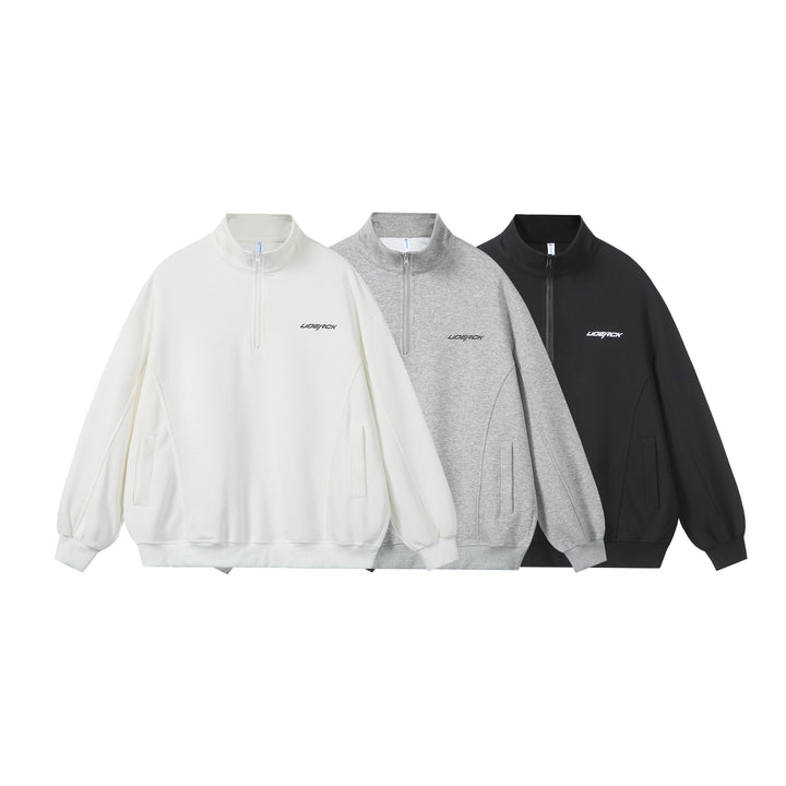 Unisex Oversize-Halfzip-Sweatshirt made of French Terry with Stand-up Collar Mune Fashion