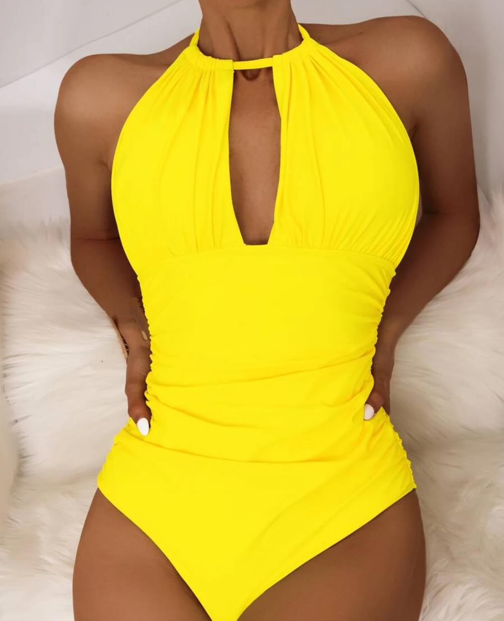 Women's swimsuit with stylish halter neck design Mune Fashion