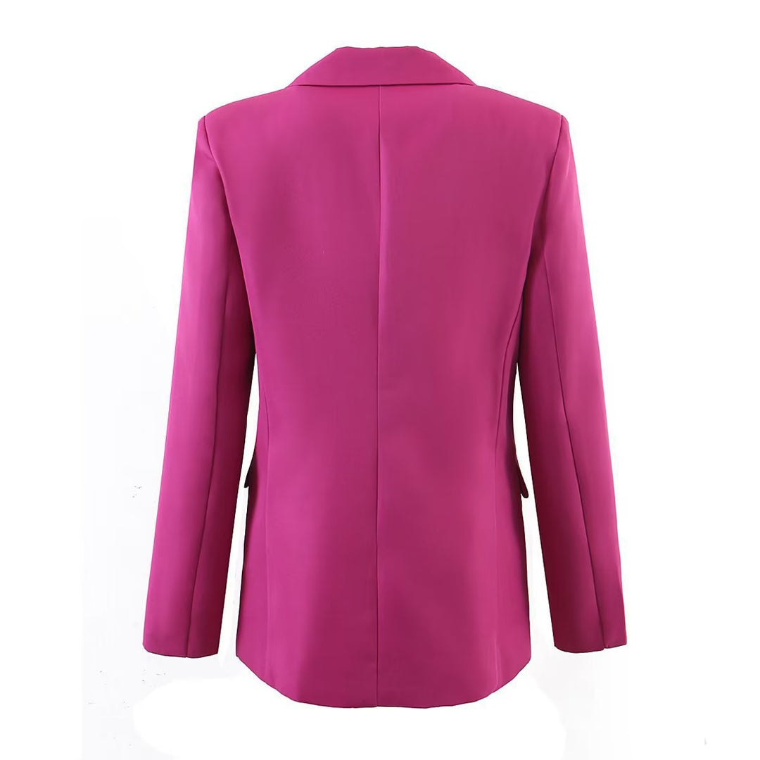 Women's Longline-Oversize-Blazer with Shawl Collar and Flap Pockets Mune Fashion