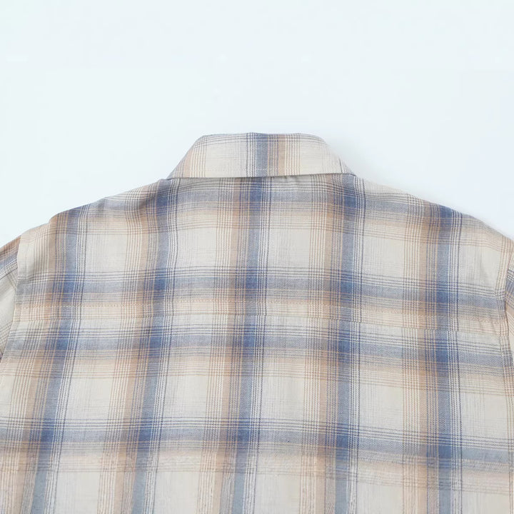 Women Oversize Check Shirt made of lightweight viscose with chest pocket Mune Fashion