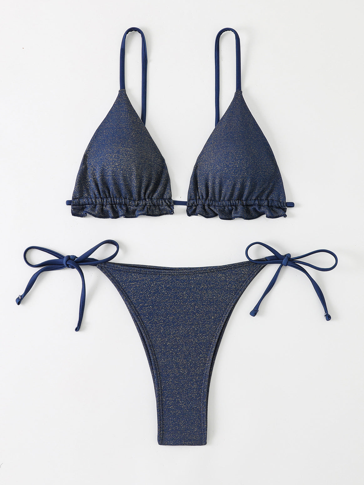 Women bikini set with sparkling ruffle details and adjustable straps Mune Fashion
