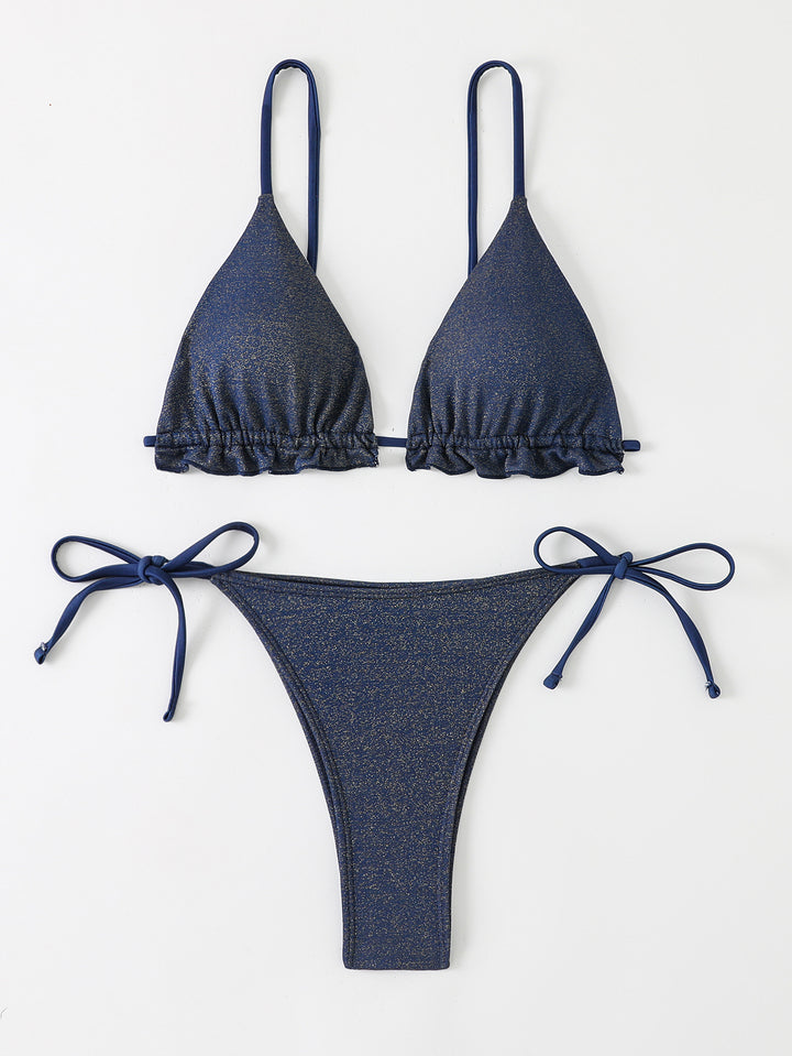 Women bikini set with sparkling ruffle details and adjustable straps Mune Fashion