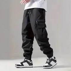 Men's Utility Cargo Jogging Pants with Drawstring, Ankle Cuffs & Zipper Leg Pocket Mune Fashion