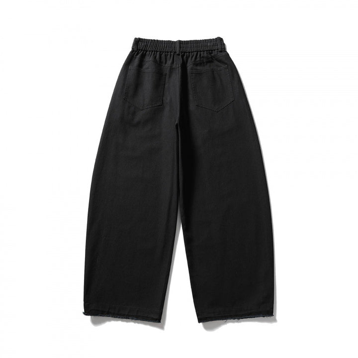 Women Wide High Waist Balloon Pants with Elastic Waistband, Side Pockets, and Drawstring Hem Mune Fashion