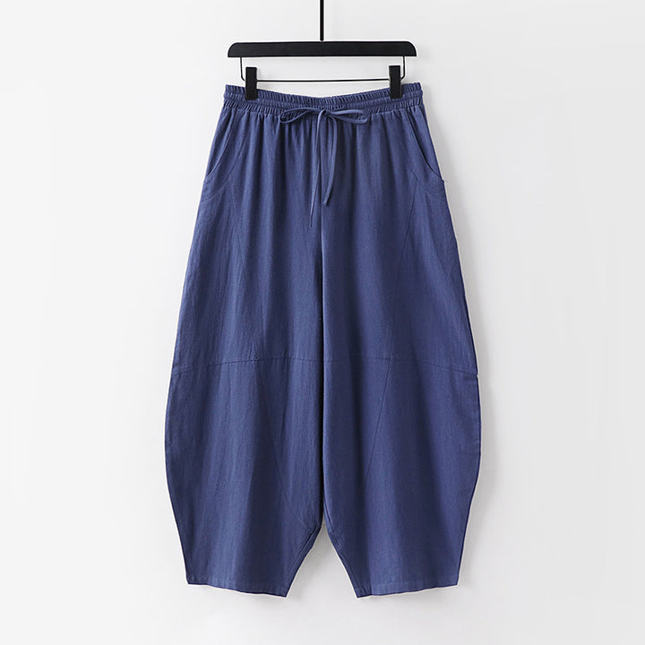 Women Lightweight Harem Pants with Wide Leg and Elastic Waist Mune Fashion