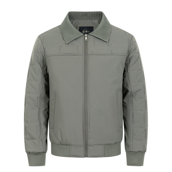 Men's Padded Bomber Jacket with Ribbed Collar Thermally Insulated and Water-Repellent Outer Shell Mune Fashion