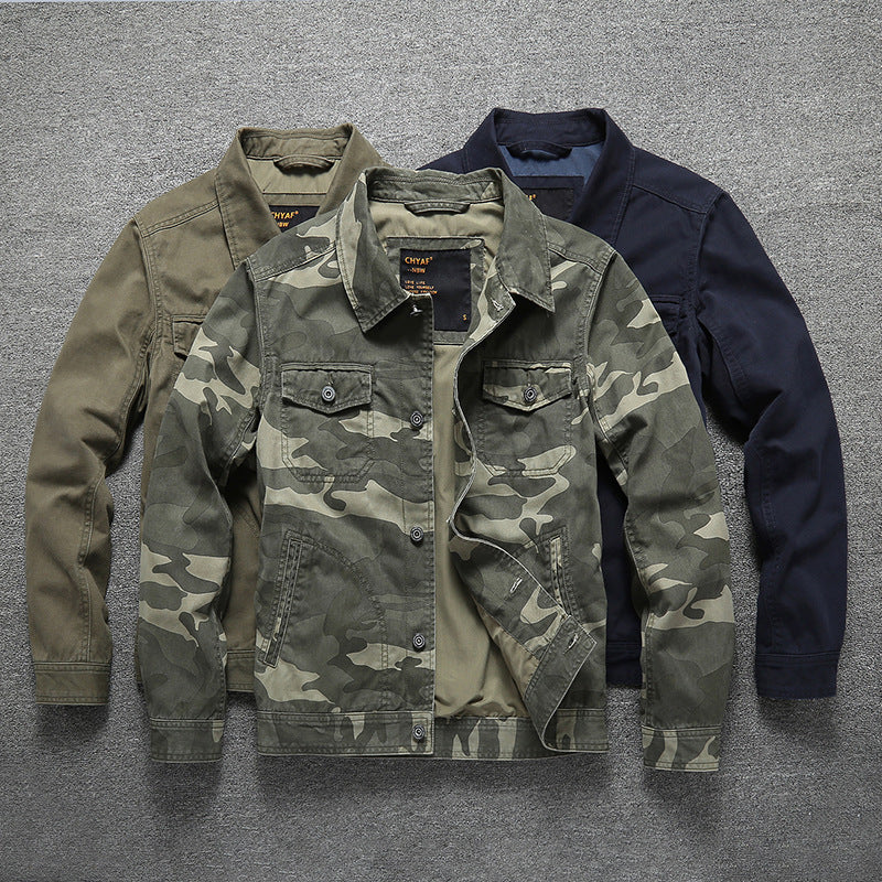 Men's Cotton Twill Shirt Jacket in Workwear Style with Chest Pockets Mune Fashion
