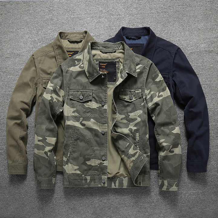 Men's Cotton Twill Shirt Jacket in Workwear Style with Chest Pockets Mune Fashion