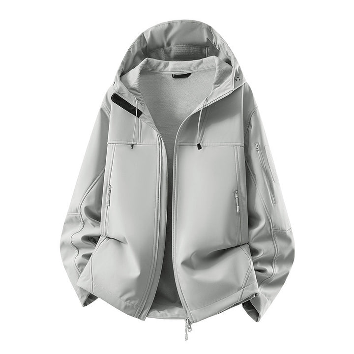 Men's softshell jacket with fleece lining, water-repellent and hood reinforcement Mune Fashion