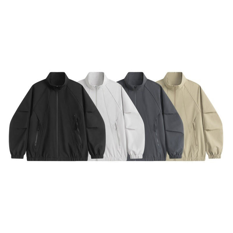 Men's Technical Oversized Softshell Training Jacket with Stand-up Collar, Ergonomic Seams & Water-repellent Coating Mune Fashion