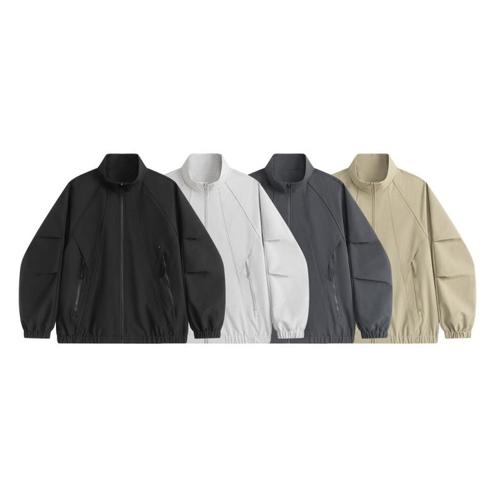 Men's Technical Oversized Softshell Training Jacket with Stand-up Collar, Ergonomic Seams & Water-repellent Coating Mune Fashion