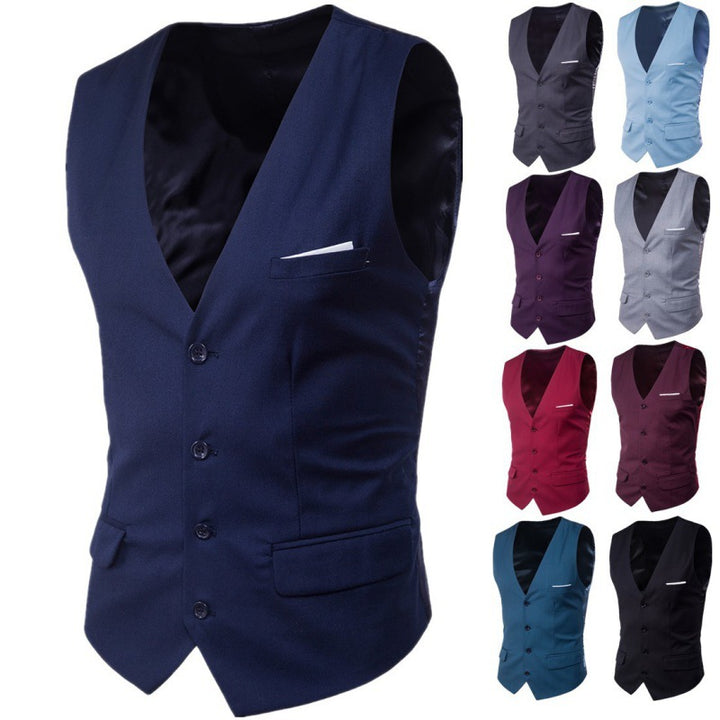 Men's nan formal suit waistcoat with deep V-neck satin back and flap pockets Mune Fashion
