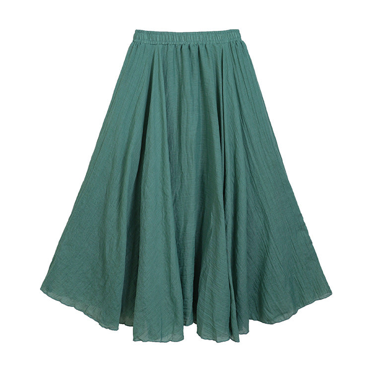 Women's flowing midi maxi skirt with elasticated waistband and elegant circle shape Mune Fashion