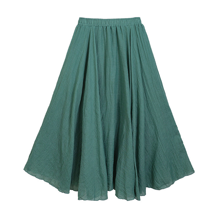 Women's flowing midi maxi skirt with elasticated waistband and elegant circle shape Mune Fashion