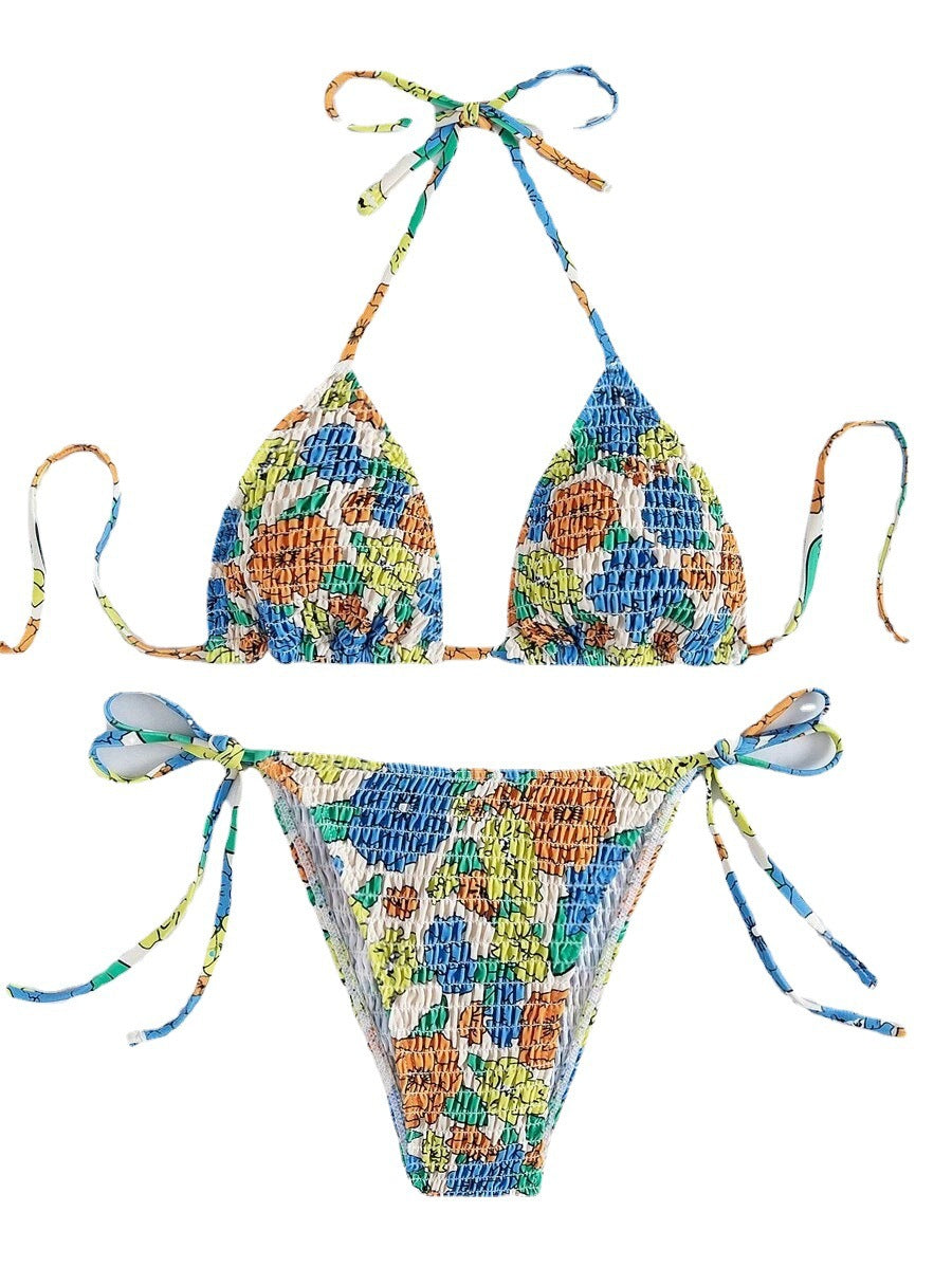 Women’s bikini set with innovative ruffle design and colorful floral print Mune Fashion