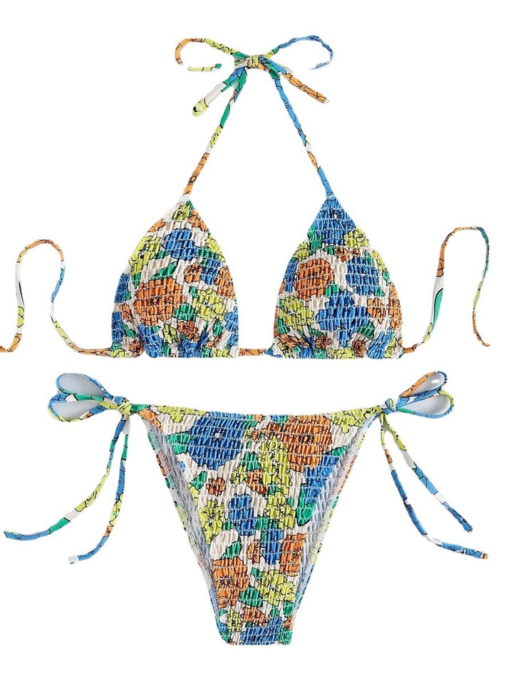 Women’s bikini set with innovative ruffle design and colorful floral print Mune Fashion