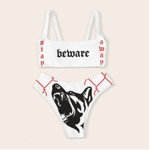 Ladies Bandeau Bikini Set with striking graphic print Mune Fashion