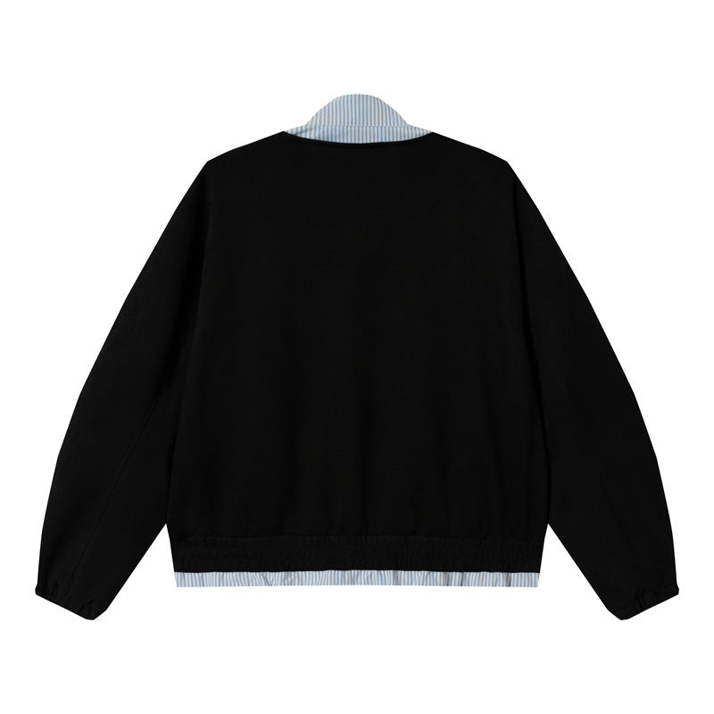 Unisex Short Cropped Boxy Blouson Jacket made of Cotton Blend with Quilted Lining and Stand-Up Collar Mune Fashion