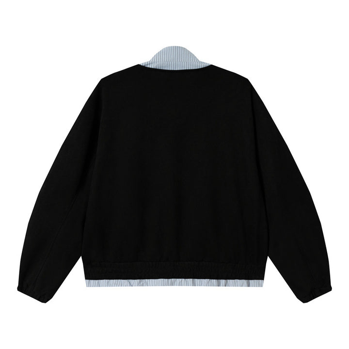 Unisex Short Cropped Boxy Blouson Jacket made of Cotton Blend with Quilted Lining and Stand-Up Collar Mune Fashion