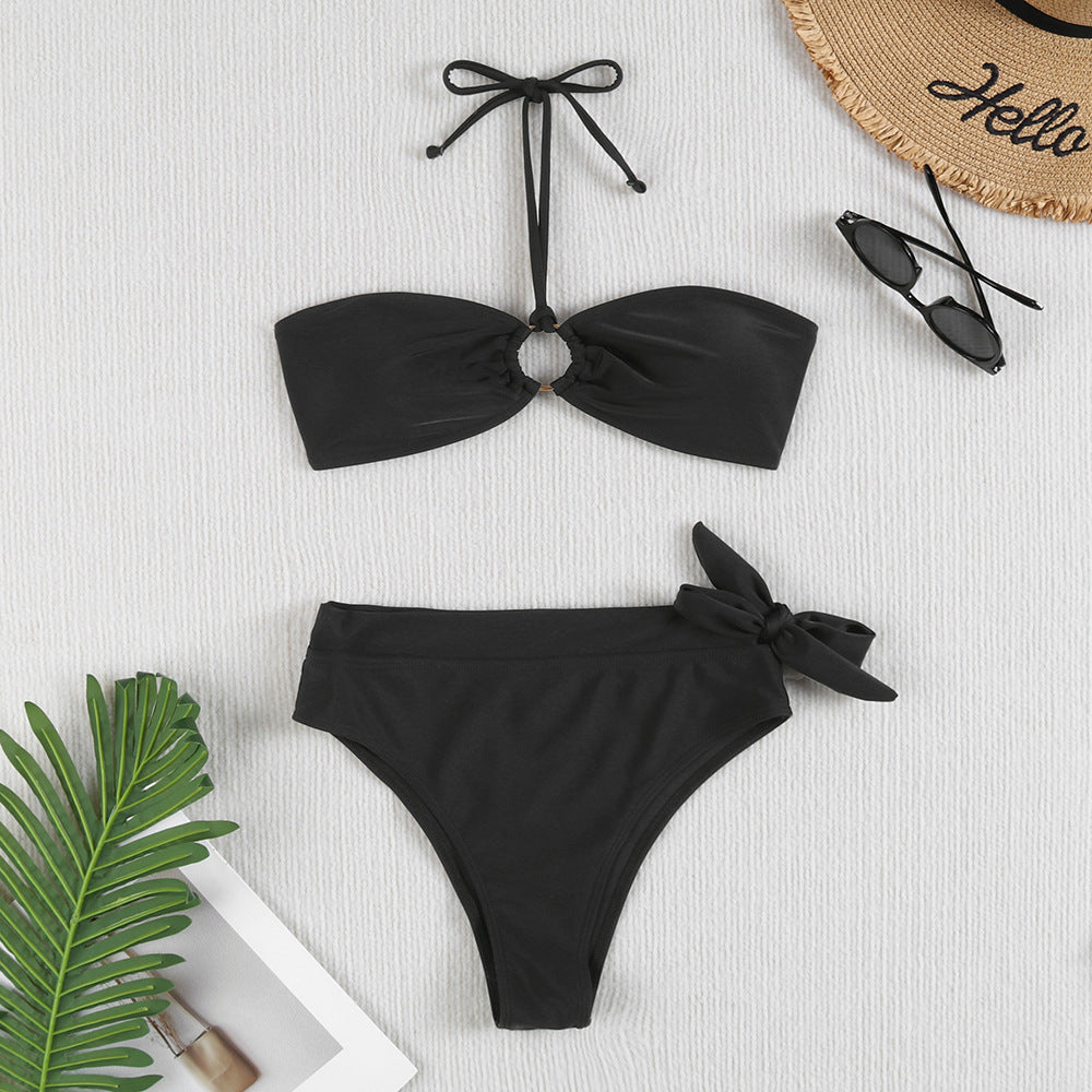 Ladies Bandeau Bikini with elegant knot and high waistband Mune Fashion