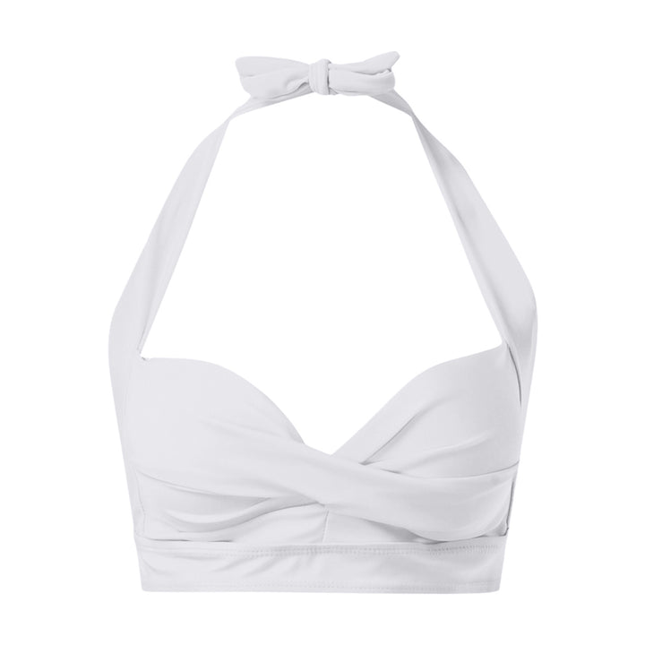 Women's Sporty Bikini Top with Deep Neckline and Halter Design Mune Fashion