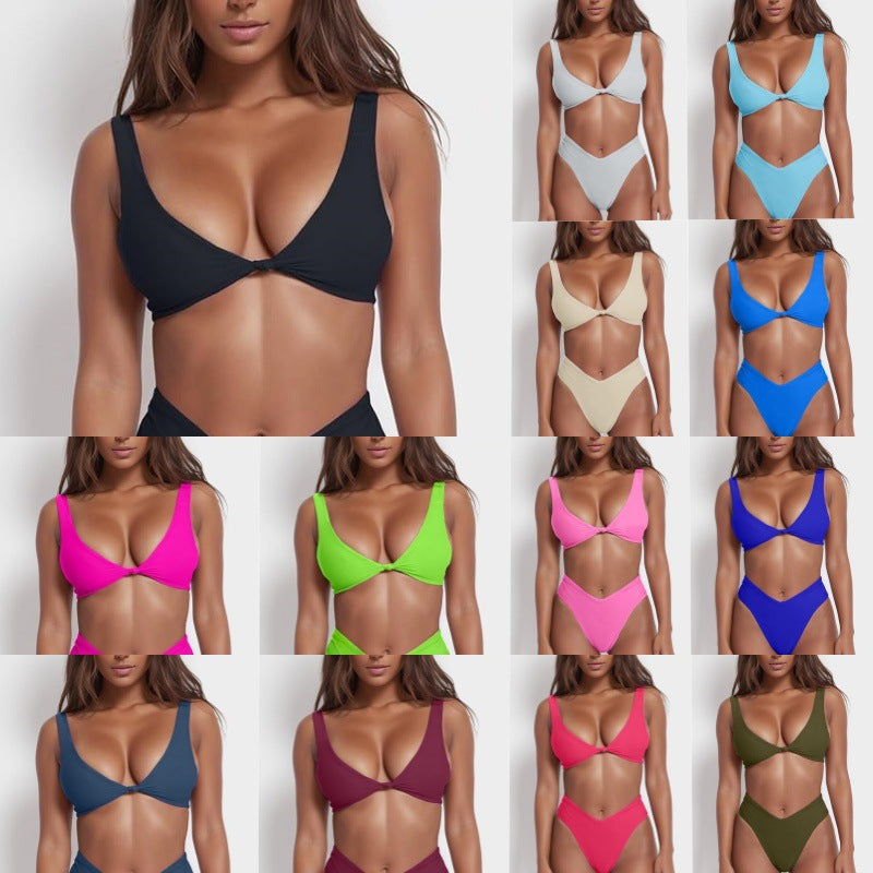 Ladies High Cut Bikini with Elegant Knot Detail Mune Fashion