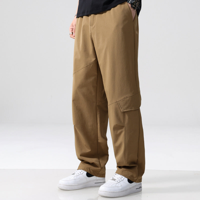 Men's cargo pants in utility look with relaxed fit, multiple thigh pockets and elastic waistband Mune Fashion