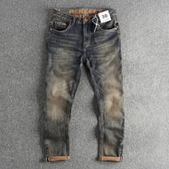 Men's Slim-Fit Jeans with Casual Used-Look Mune Fashion