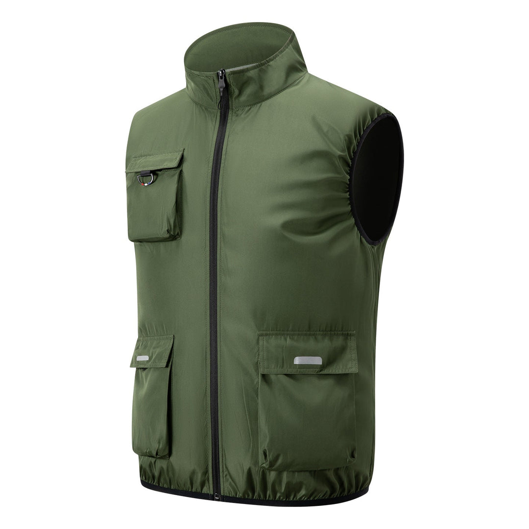 Men's lightweight multifunctional outdoor vest with zipper and multiple pockets Mune Fashion