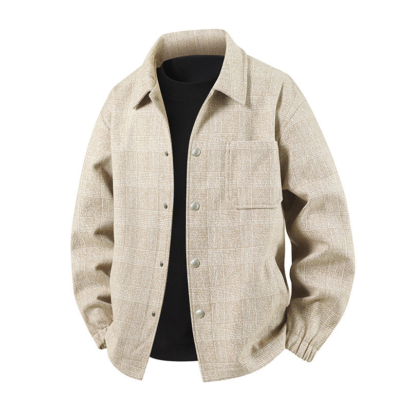 Men's Stylish Utility Jacket with Check Pattern Mune Fashion