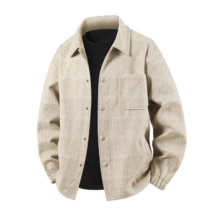 Men's Stylish Utility Jacket with Check Pattern Mune Fashion