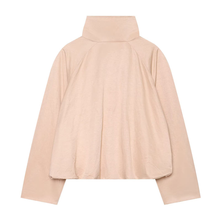 Women's Cropped Transitional Jacket with High Stand-up Collar and Raglan Sleeves Mune Fashion