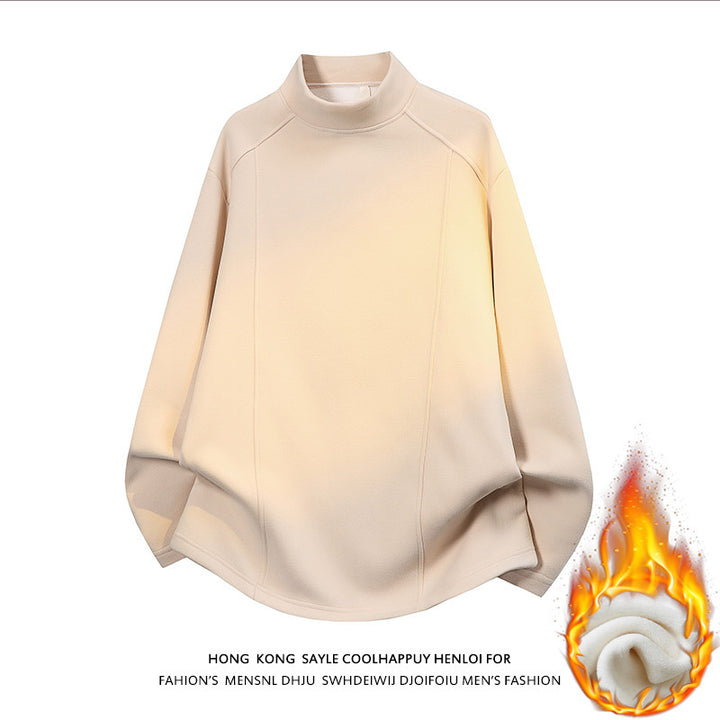 Men's Oversized Stand-Up Collar Sweatshirt with Raglan Sleeves and Subtle Gradient Mune Fashion