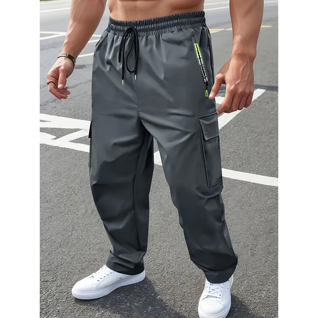 Men's Practical Cargo Pants with Adjustable Elastic Waistband Mune Fashion