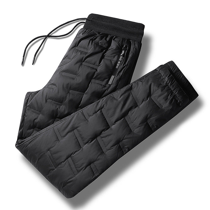 Men's Padded Thermal Pants with Quilting, Elastic Waistband and Zipper Pockets Mune Fashion