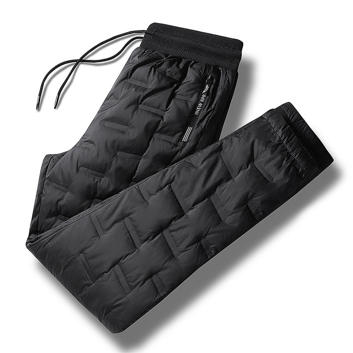 Men's Padded Thermal Pants with Quilting, Elastic Waistband and Zipper Pockets Mune Fashion