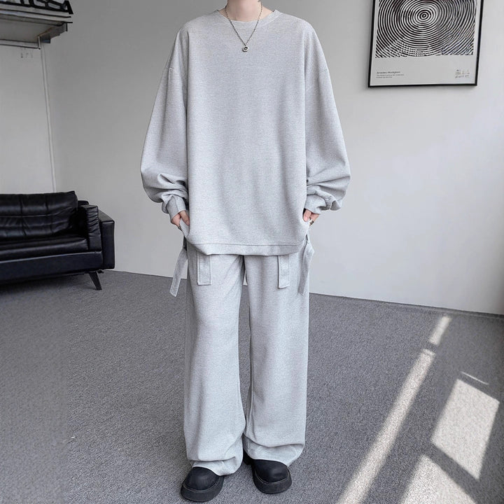 Unisex Casual Oversized Lounge Set made of Waffle Knit with Cargo Ties Mune Fashion