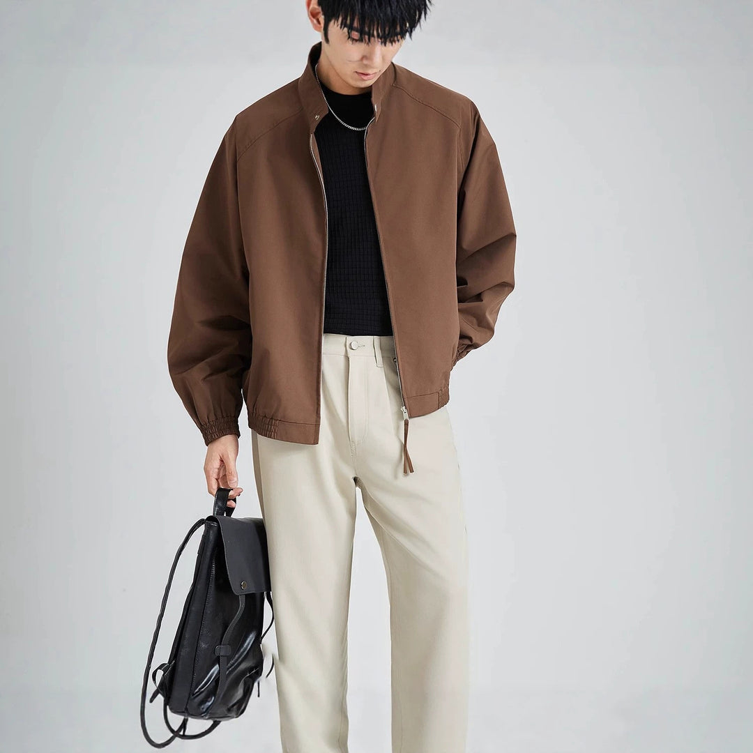 Men's lightweight oversized bomber jacket with stand-up collar and elastic cuffs Mune Fashion