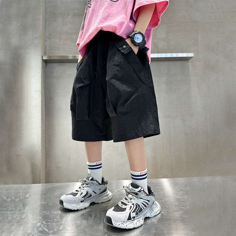 Boys casual cargo shorts with versatile pockets Mune Fashion