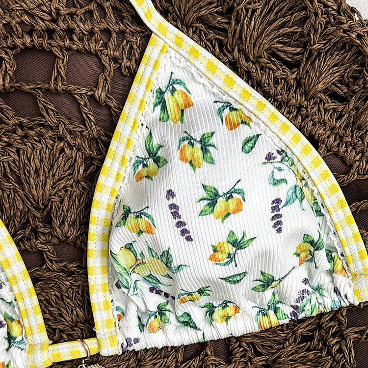 Women's Triangle Bikini with Fruity Design Mune Fashion
