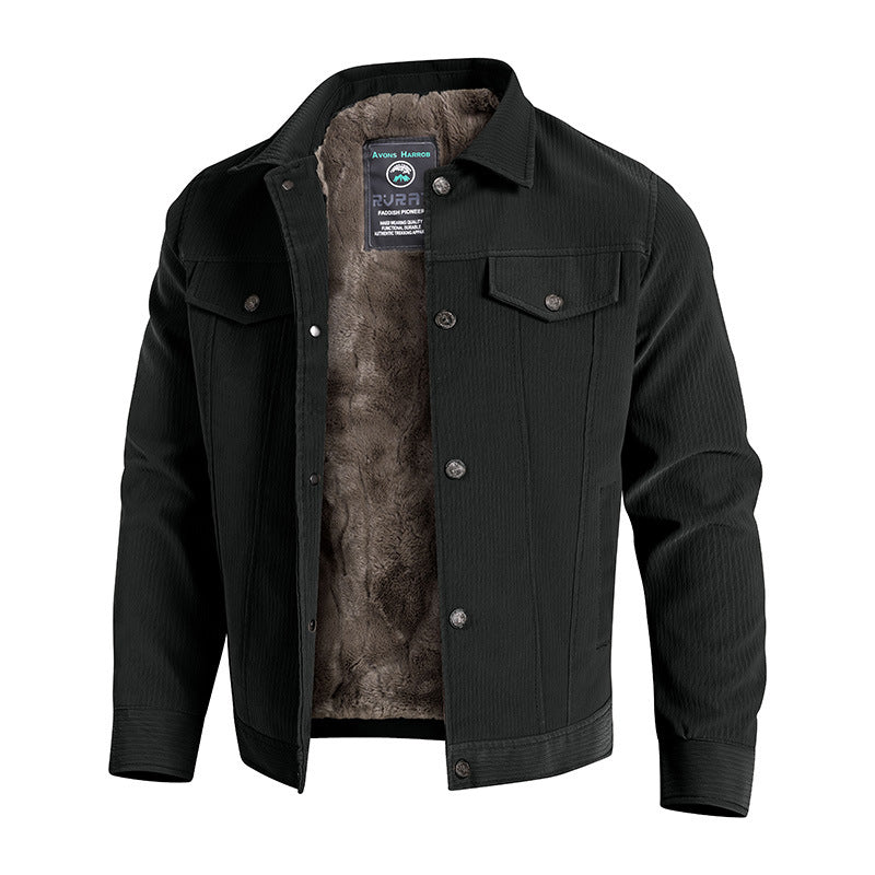 Men's Stylish Fleece Jacket with High Collar and Elegant Design Mune Fashion