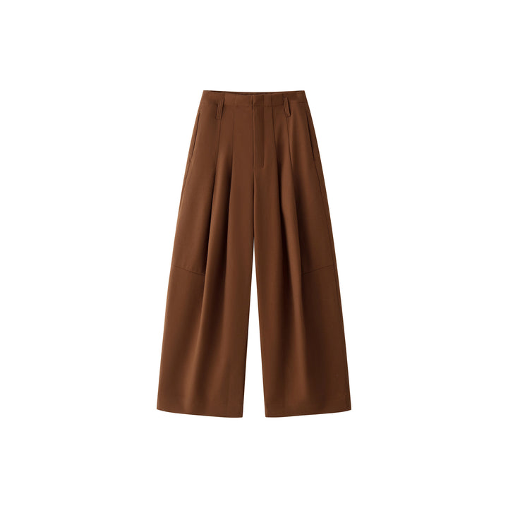 Women's wide high-waisted pleated trousers with wide leg Mune Fashion