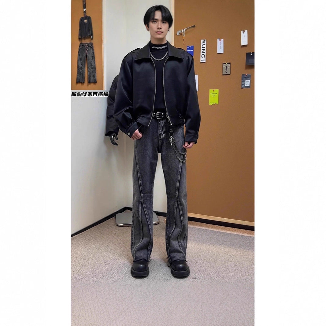 Men's Fashion High-Waist Jeans Mune Fashion