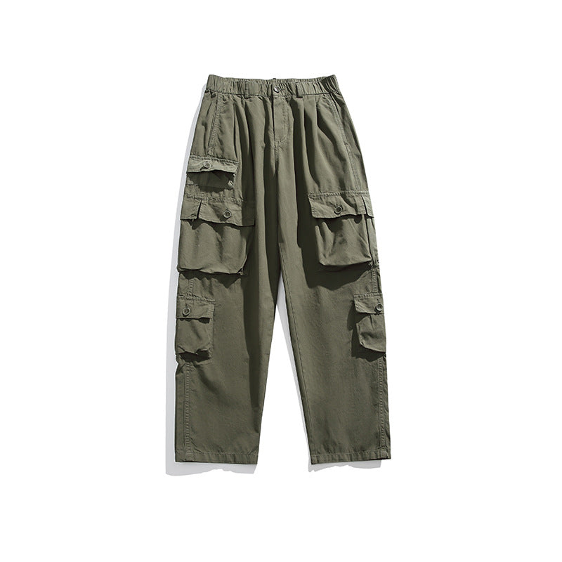 Men's Lightweight Relaxed Cargo Pants with Elastic Waistband and Multiple Pockets Mune Fashion