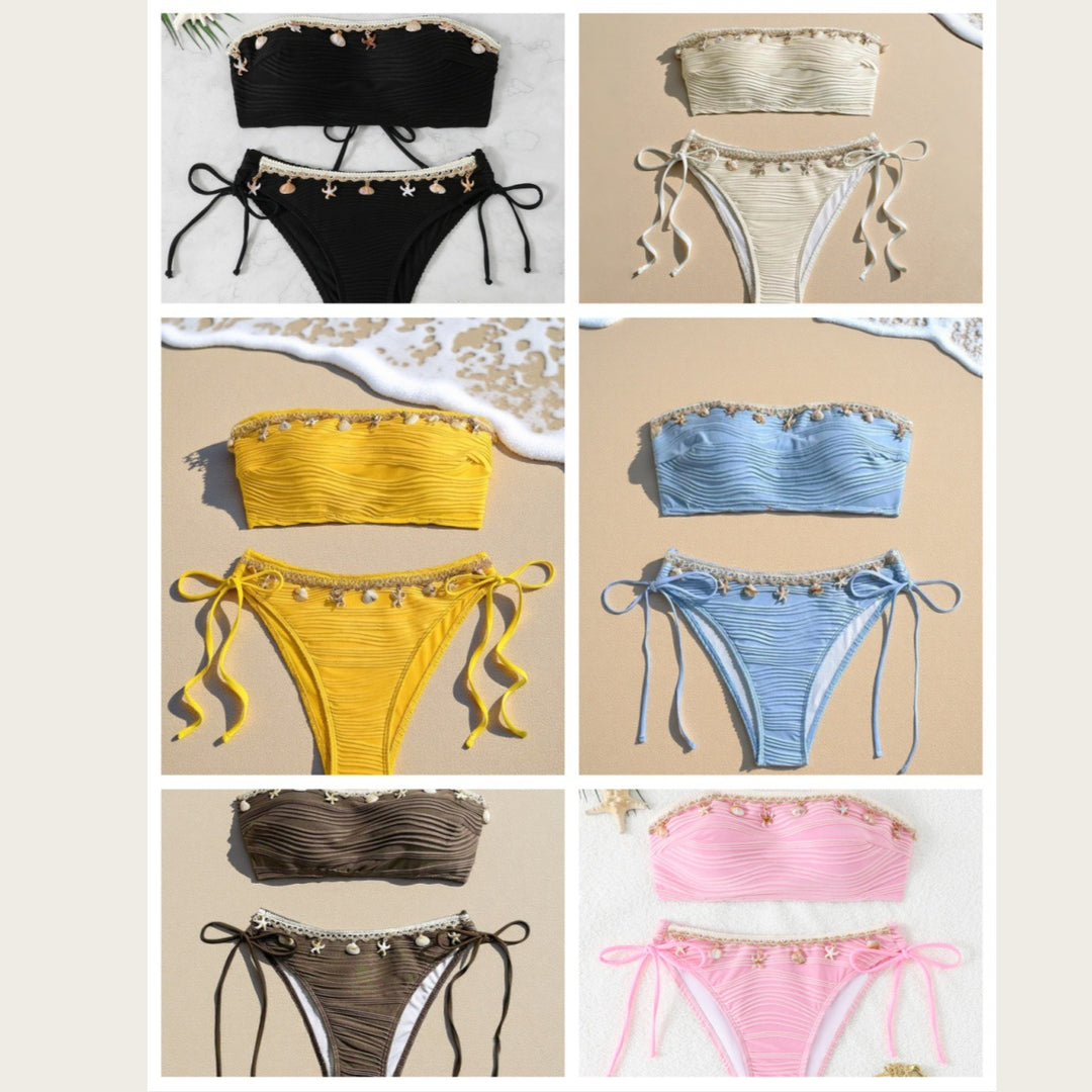 Women's bandeau bikini with intricate shell details Mune Fashion