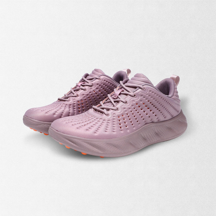 Women's Breathable Running Sneakers with Perforated Knitted Upper Material and Cushioned Platform Sole Mune Fashion