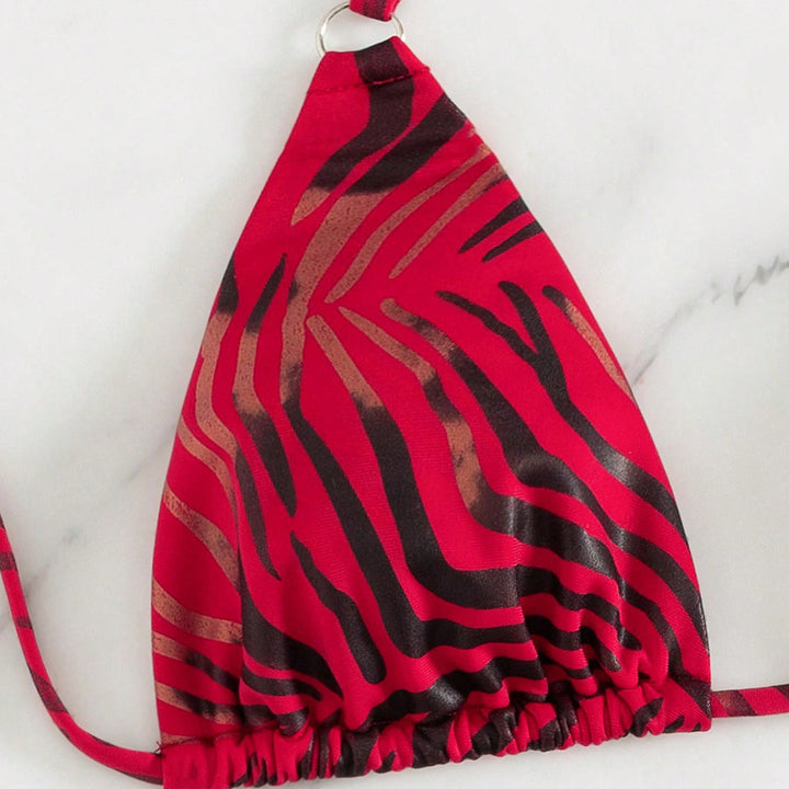 Women's triangle bikini with trendy animal print Mune Fashion