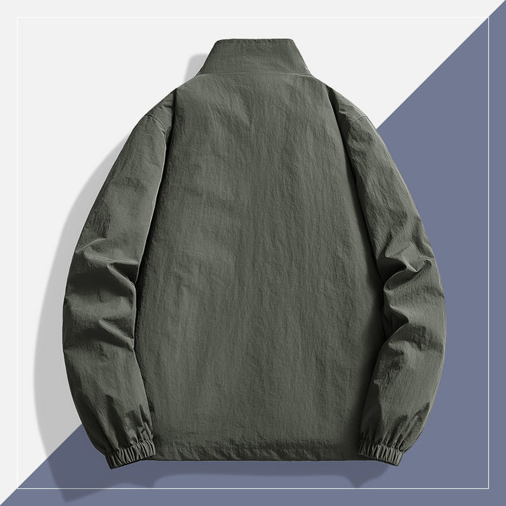 Men's Lightweight Technical Windbreaker with Mesh Lining, Stand Collar and Elastic Cuffs Mune Fashion