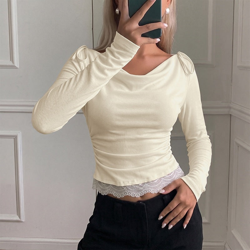 Women Elegant Long Sleeve Blouse with Refined Collar and Ties Mune Fashion