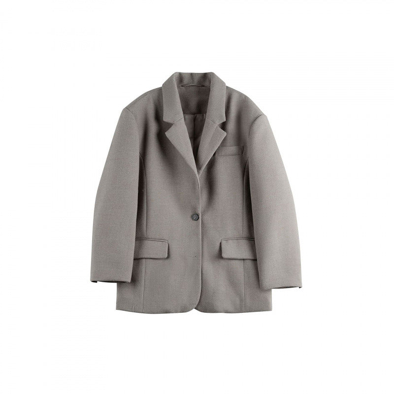 Women's Oversize Blazer in Boxy Cut with Lapel Collar and Flap Pockets Mune Fashion